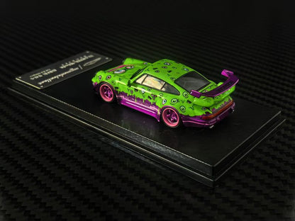 (PREORDER) My Model Collect Porsche RWB964 GT Wing (boo!nigan Magic Eye Green/Purple Livery)