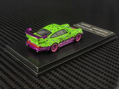 (PREORDER) My Model Collect Porsche RWB964 GT Wing (boo!nigan Magic Eye Green/Purple Livery)