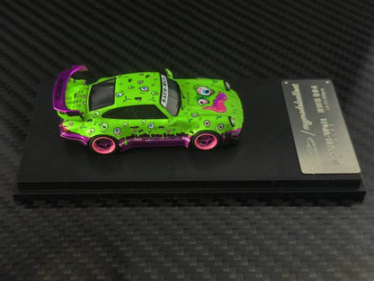 (PREORDER) My Model Collect Porsche RWB964 GT Wing (boo!nigan Magic Eye Green/Purple Livery)