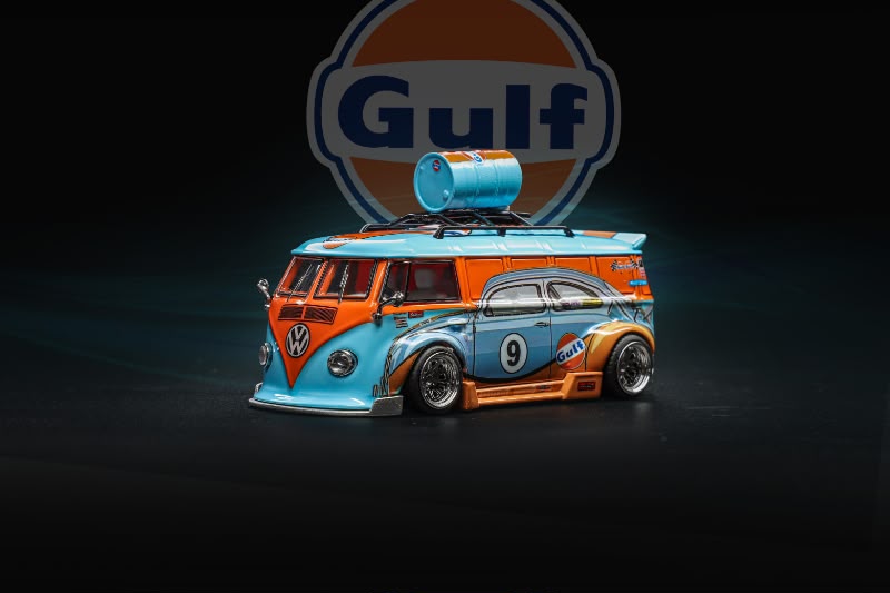 (PREORDER) Liberty 64 VW T1 Widebody Lowrider (Gulf & Side Beetle Livery)