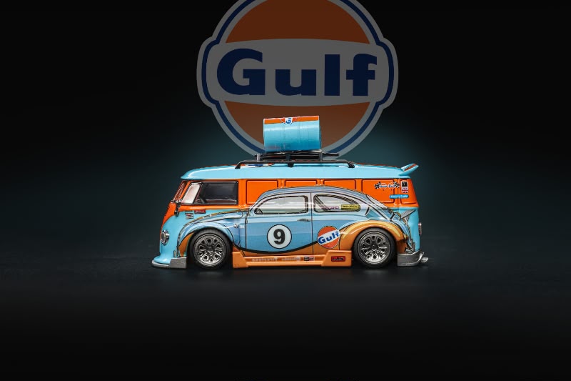 (PREORDER) Liberty 64 VW T1 Widebody Lowrider (Gulf & Side Beetle Livery)