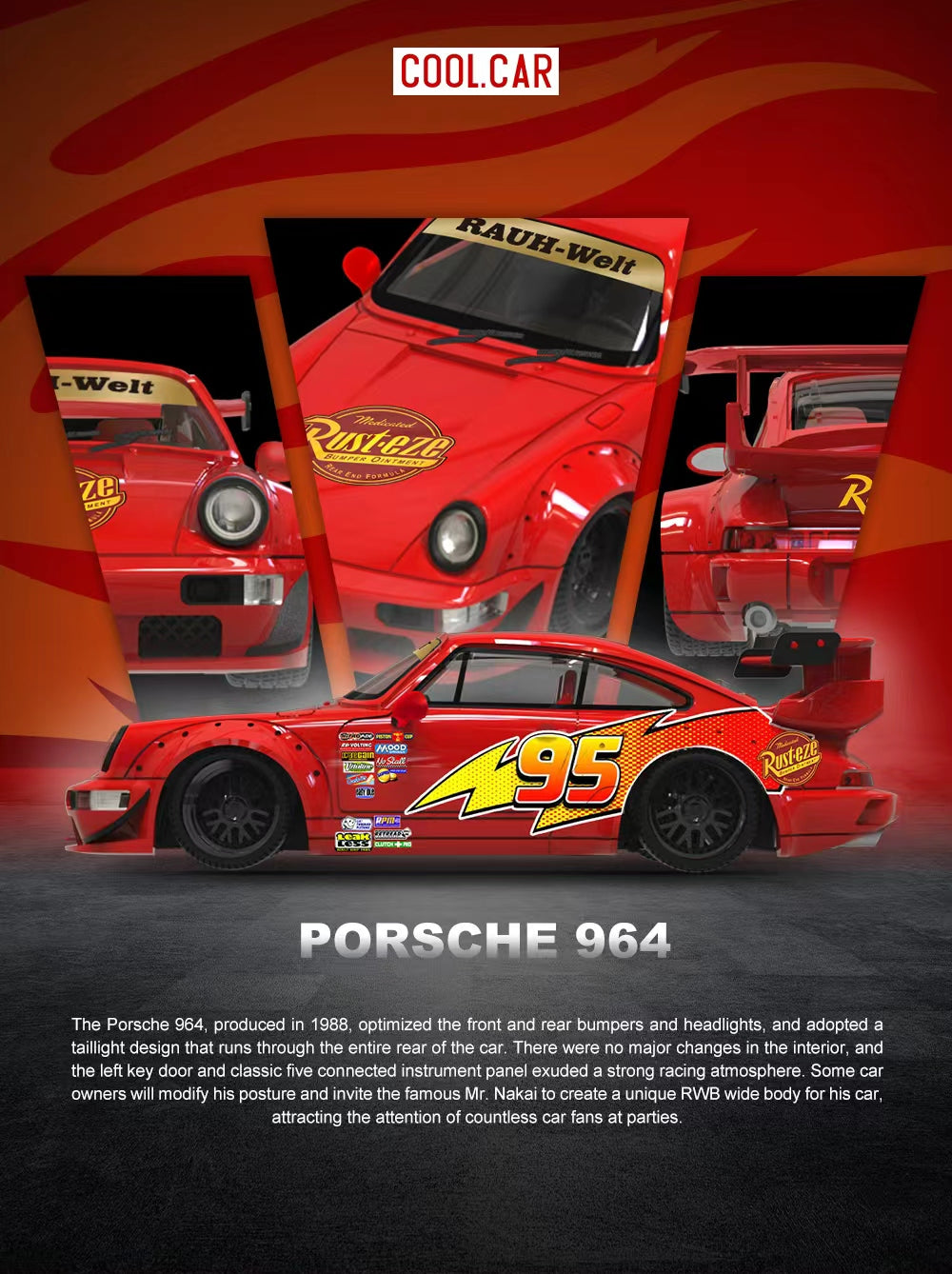 (PREORDER) Cool Car Lightning McQueen Coating Series - Porsche 964