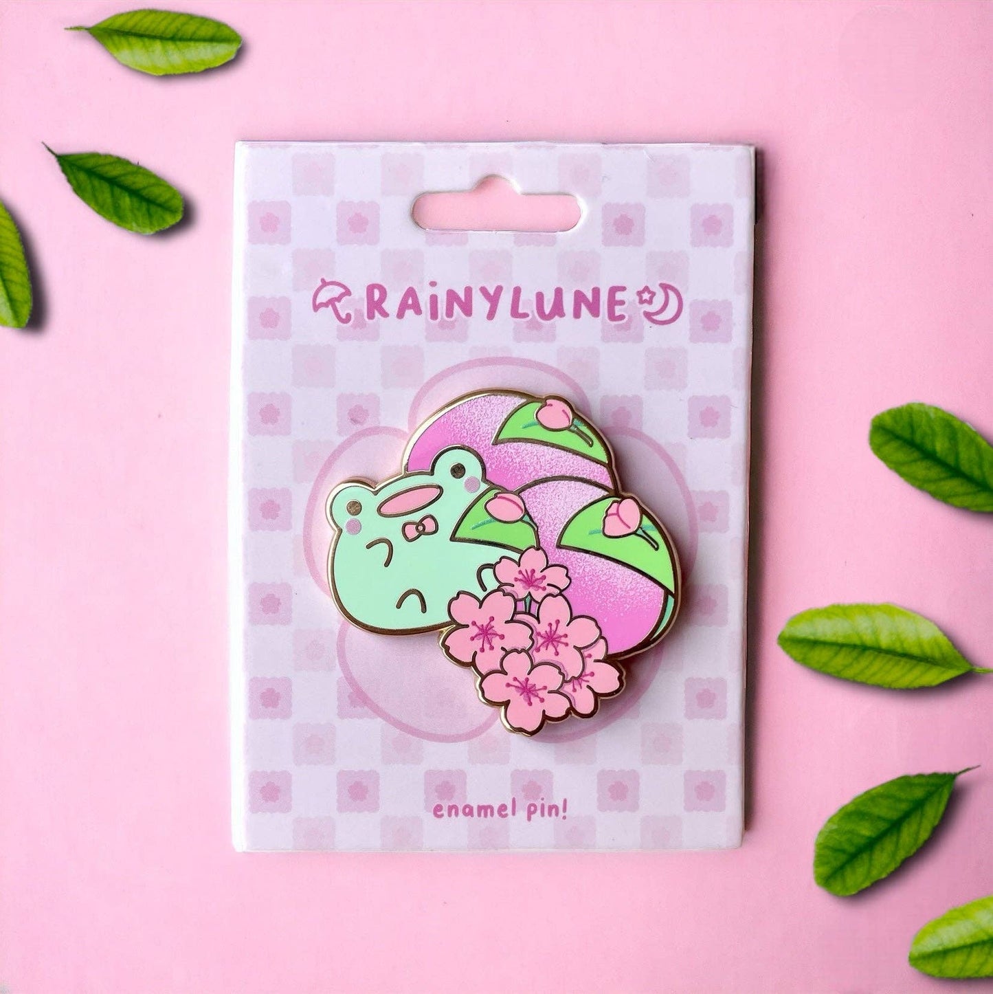Rainylune Collectible Pin - Sakura Mochi Frog Pin