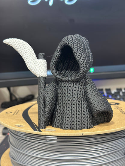 Grim Reaper 3D Printed Knitted Figurine (3" figure) - by Upstate Design Decor
