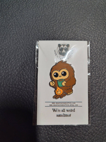 Mountain's Misfits - Bigfoot & Coffee Collectible Enamel Pin - Sasquatch Pin
