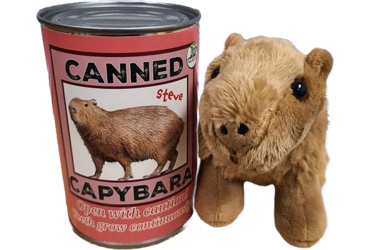 Steve the Canned Capybara | Stuffed Animal Plush w/Jokes: Pop Top Lid