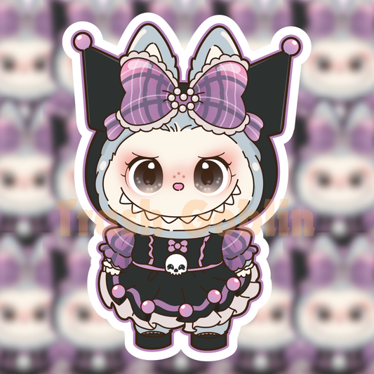Labubu Vinyl Sticker - Kuromi - by Trash Goblin