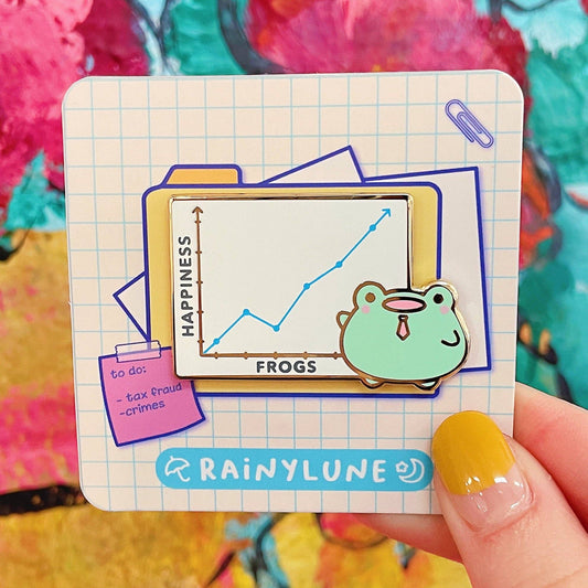 Rainylune Collectible Pin -  Stonks Frog