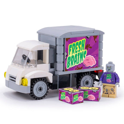 B3 Customs® - Camión de reparto zombi Fresh Brains con minifigura LEGO personalizada