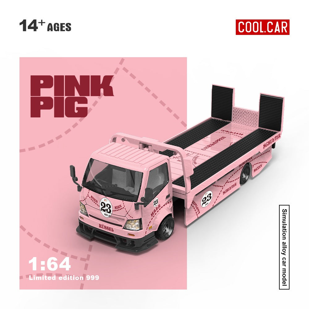 (PREORDER) Cool Car H300 Flatbed Transport Trailer (Pink Pig)