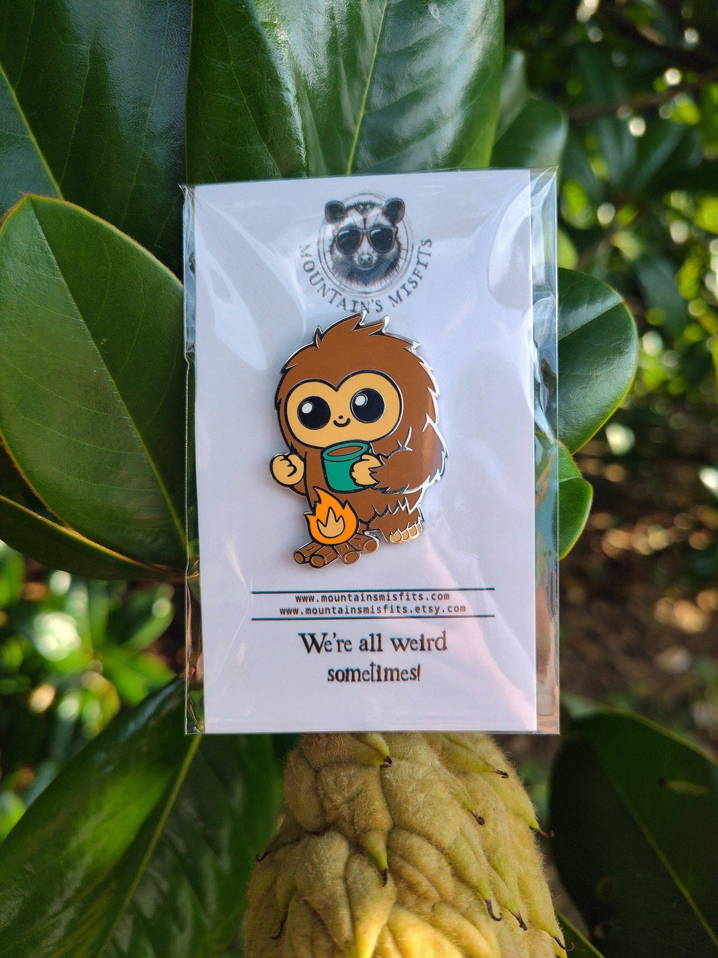 Mountain's Misfits - Bigfoot & Coffee Collectible Enamel Pin - Sasquatch Pin