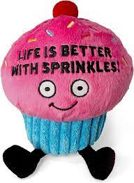 Punchkins - "Life is Better With Sprinkles!" Novelty Plush Cupcake Holiday Gift