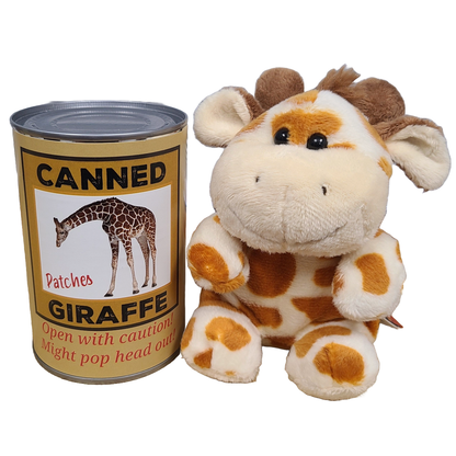 Patches the Canned Giraffe - Stuffed Animal Plush w/Jokes: Pop Top Lid