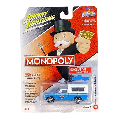 Johnny Lightning 1960 Studebaker with Camper - Monopoly Water Works w/Exclusive Game Token
