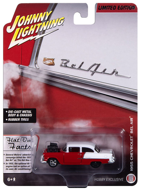 Johnny Lighting Hobby Exclusive - 1955 Chevrolet Bel Air 2 Door Sedan (Red/White)