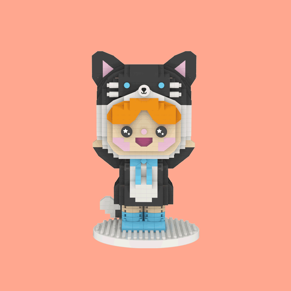 Mini briques Momiji - Chat heureux