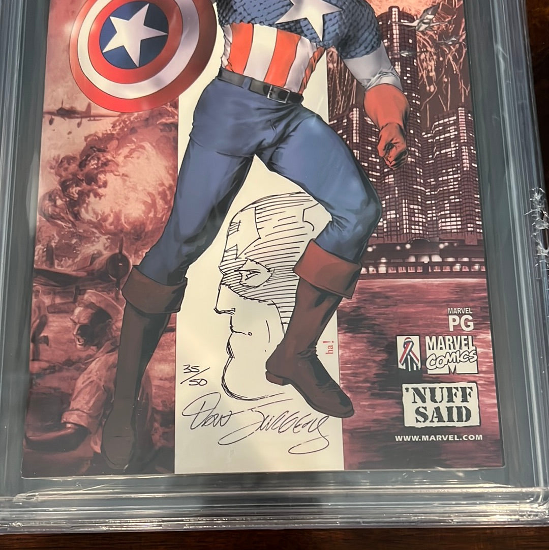 Captain America #50; 9.2 CBCS Signed/Sketched by Dan Jurgens